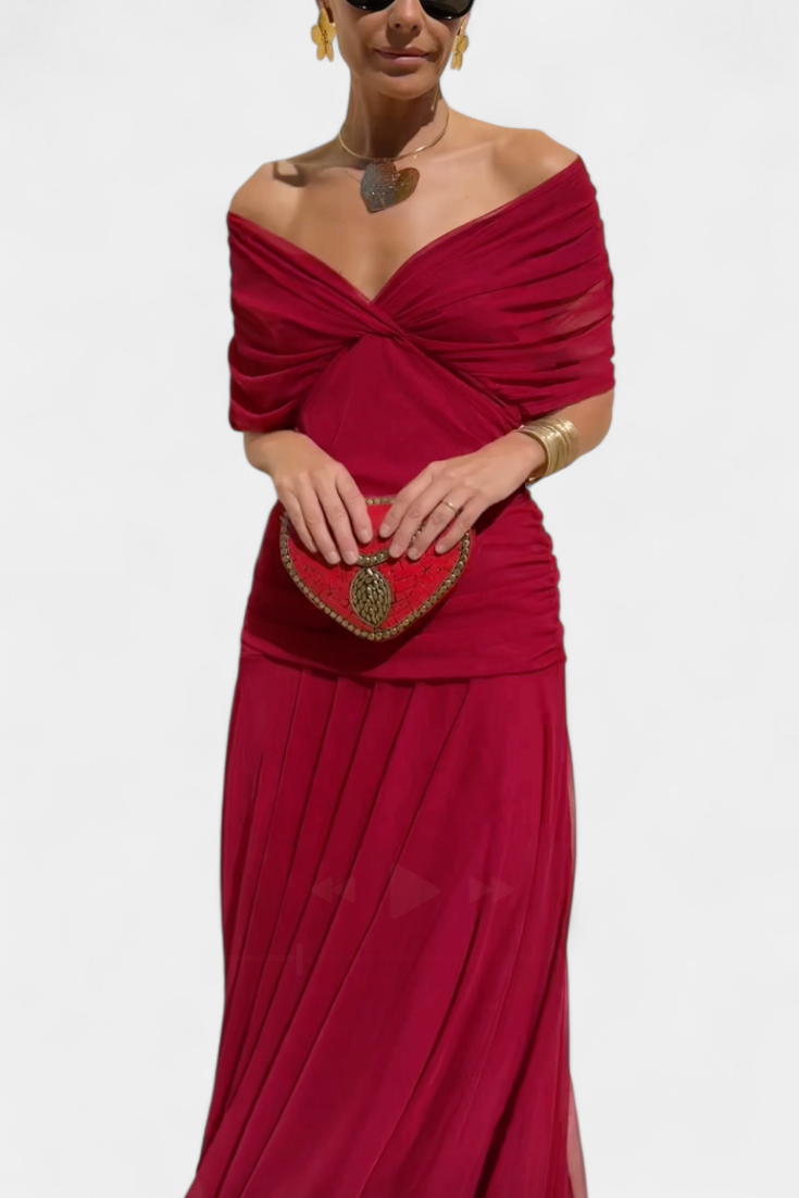 Long Floral Maxi Dress with V-Neck