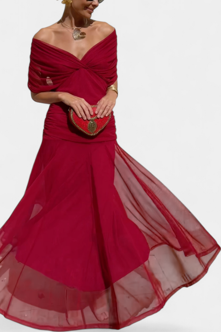 Long Floral Maxi Dress with V-Neck