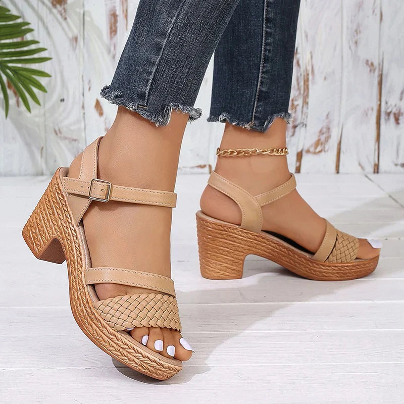 Woven Platform Casual Sandals