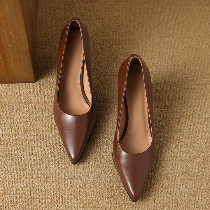 Tacones de trabajo sin cordones con punta puntiaguda