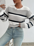 Women’s Drop Shoulder Color Match Knit Sweater
