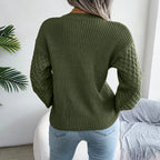 Women's Solid Knit Lantern Sleeve Pullover