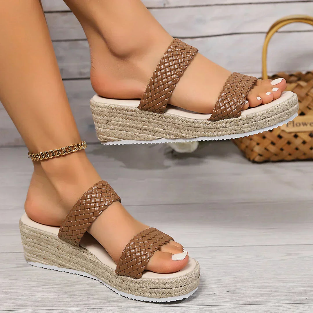 Elevated Woven Platform Sandals