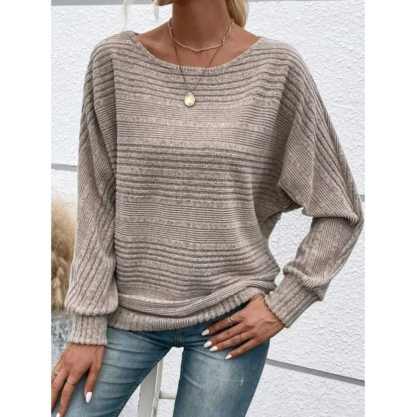 Women’s Spliced Round Neck Sweater