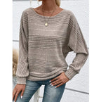 Women’s Spliced Round Neck Sweater
