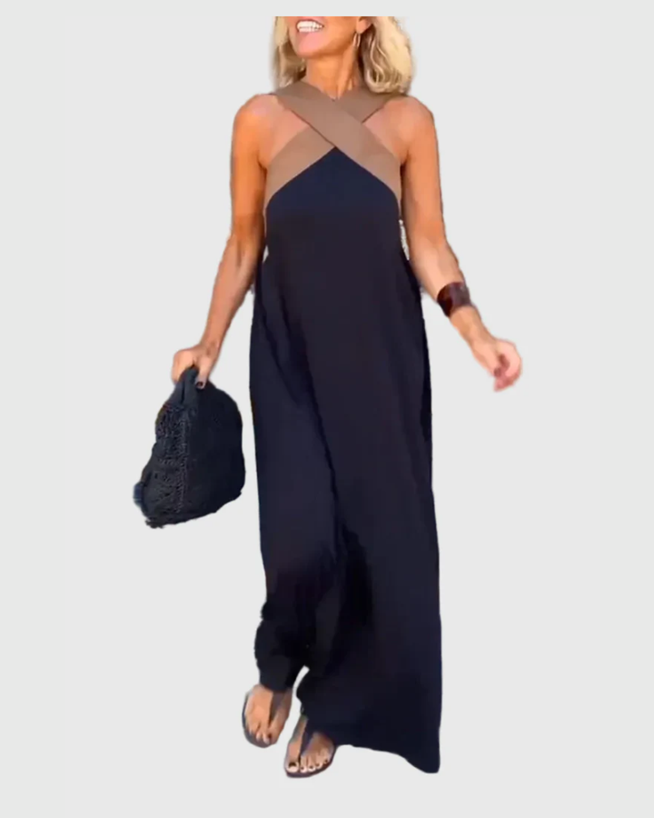 Vestido maxi fluido de noche