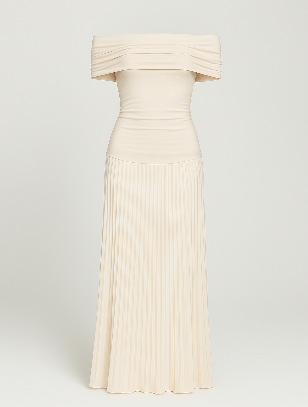 Vestido elegante plisado liso para invitada de boda mujer