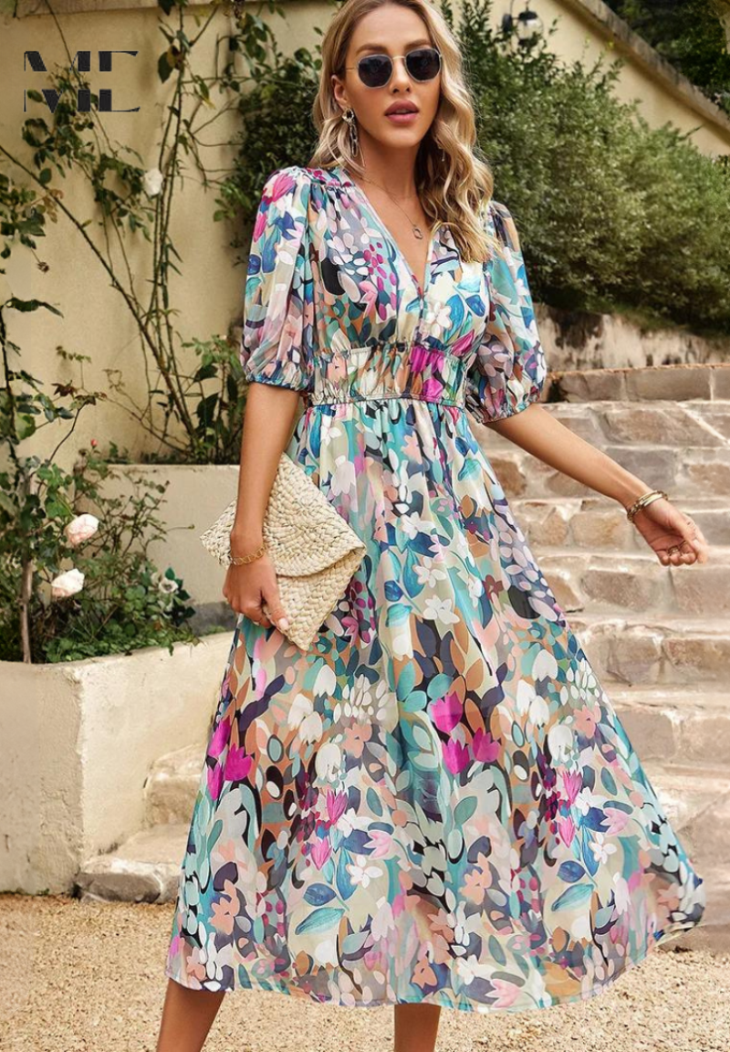 Elegancka sukienka w kwiaty