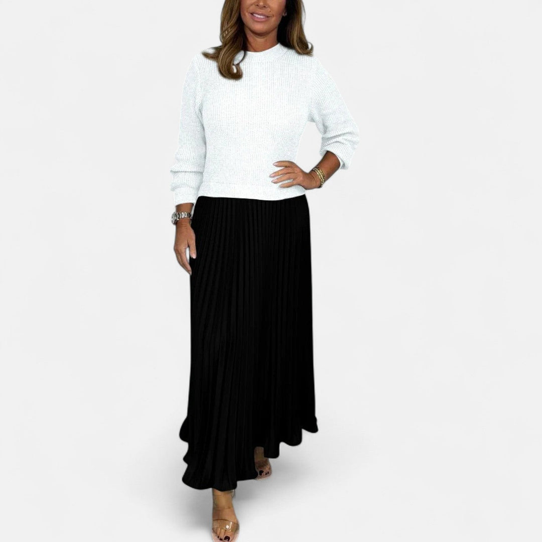 Sweater Pleated Maxi Dress