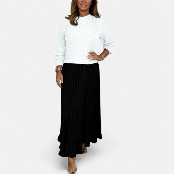 Sweater Pleated Maxi Dress