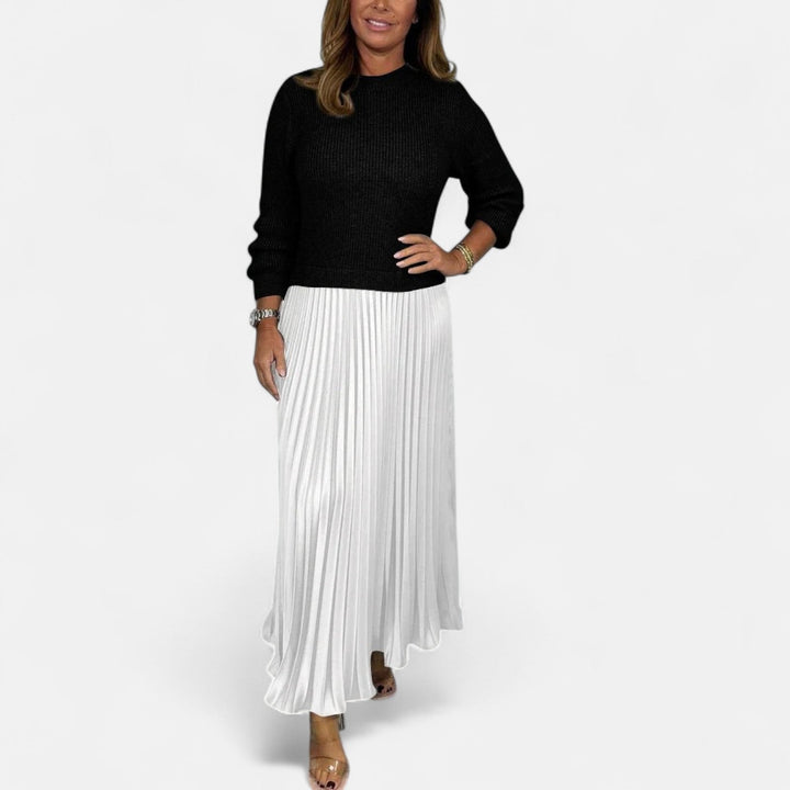 Sweater Pleated Maxi Dress