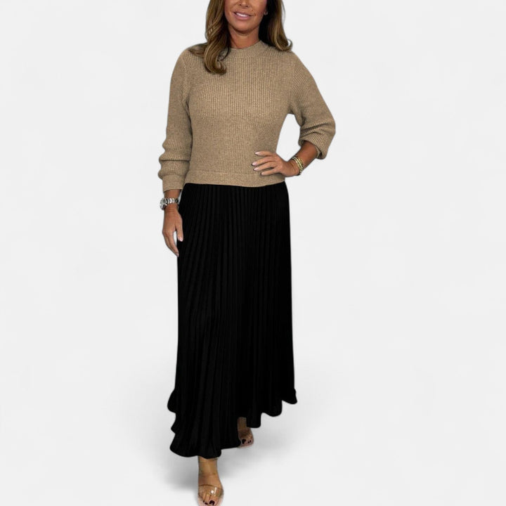 Sweater Pleated Maxi Dress