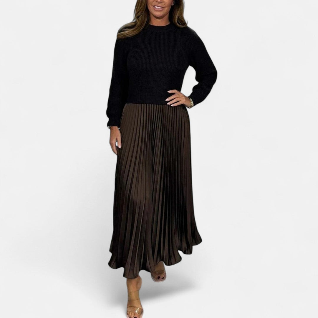 Sweater Pleated Maxi Dress