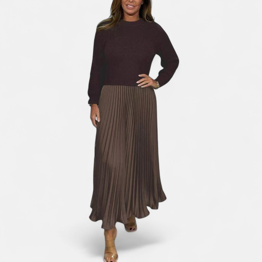 Sweater Pleated Maxi Dress