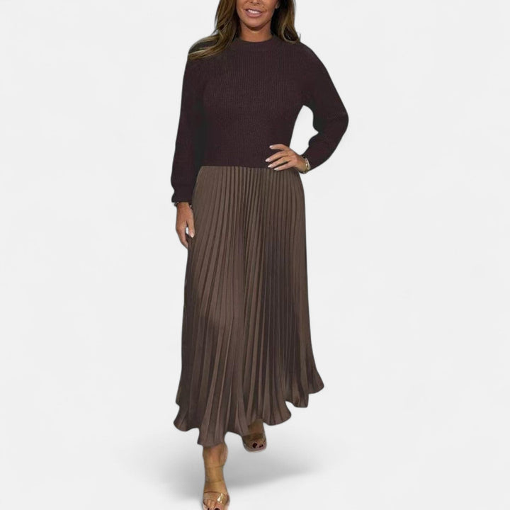 Sweater Pleated Maxi Dress