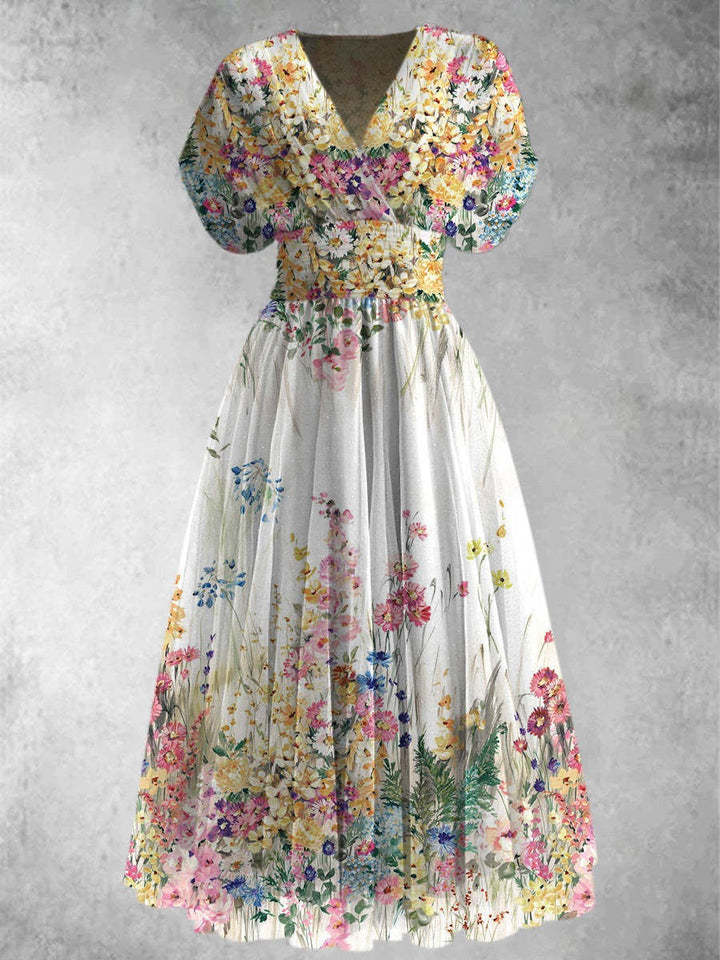 Floral Short Sleeve Maxi Dress