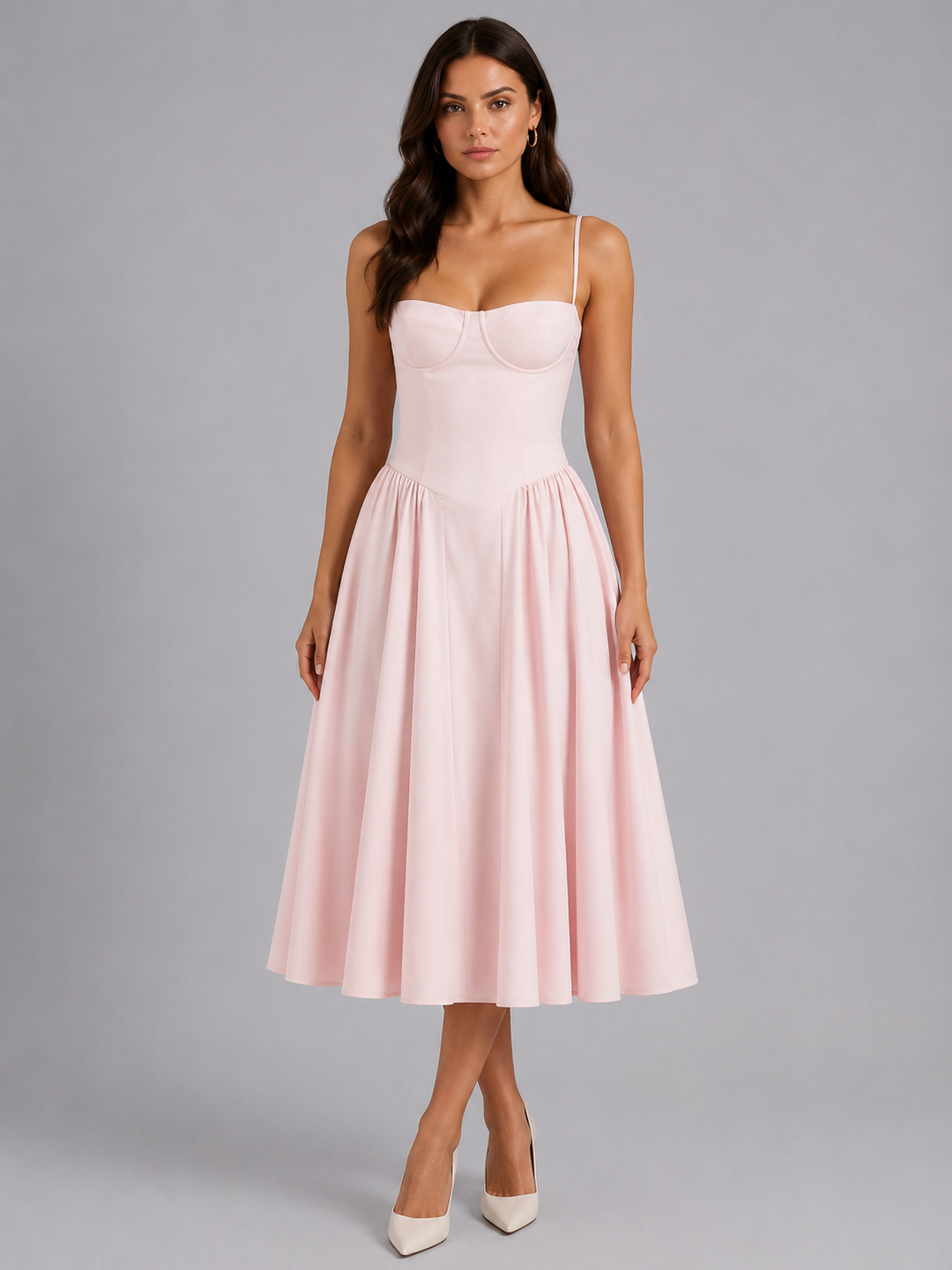 Floral Corset Midi Dress