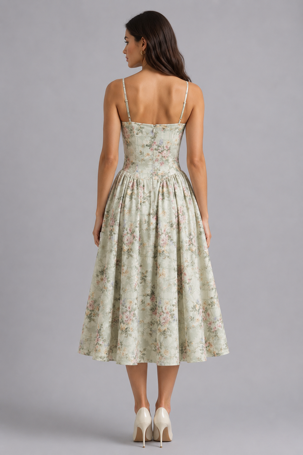 Floral Corset Midi Dress