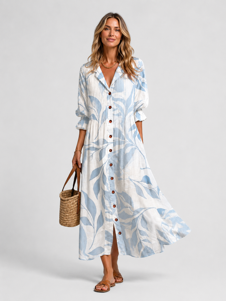 Women's Multicolor Flowing Printed Maxi Dress