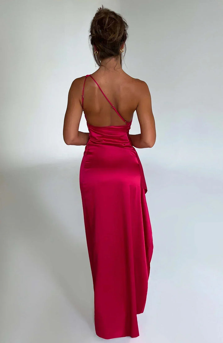 Abito da sera maxi asimmetrico con spacco per la stagione calda da donna