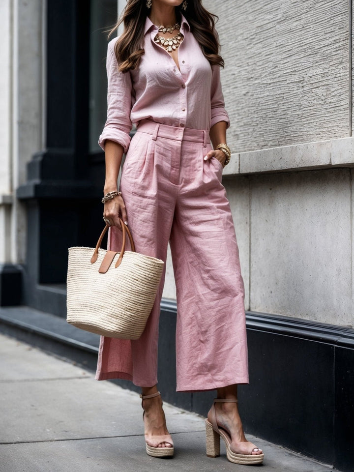 Loose Shirt and Capri Pants Set