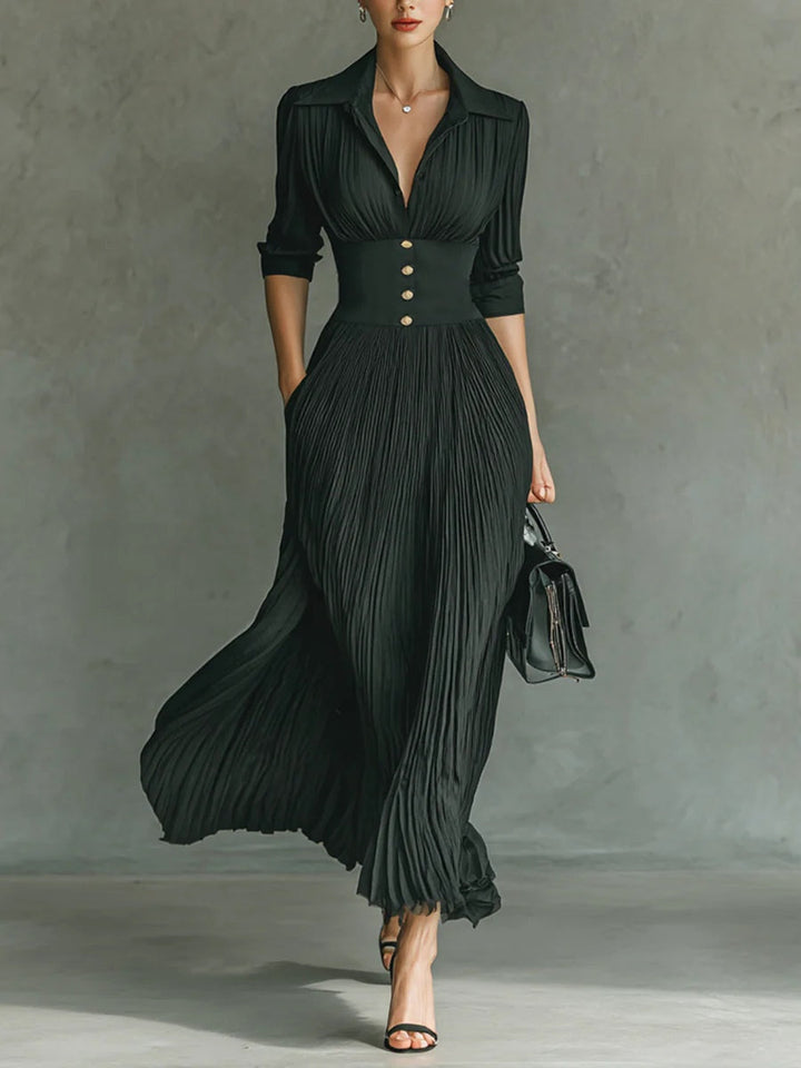 Abito lungo aderente con vita elegante