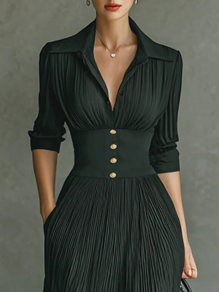 Abito lungo aderente con vita elegante