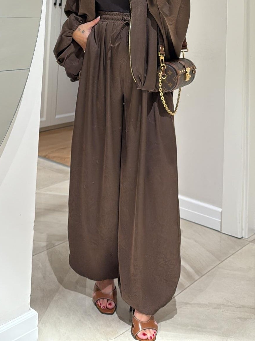 Casual Jacket and Drawstring Trouser Set