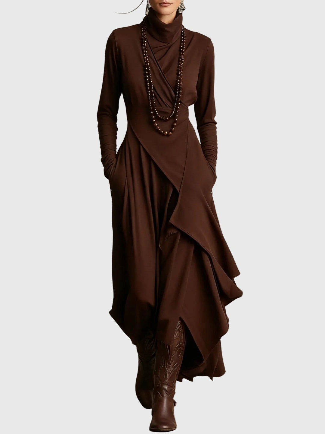 Vestido largo elegante plisado
