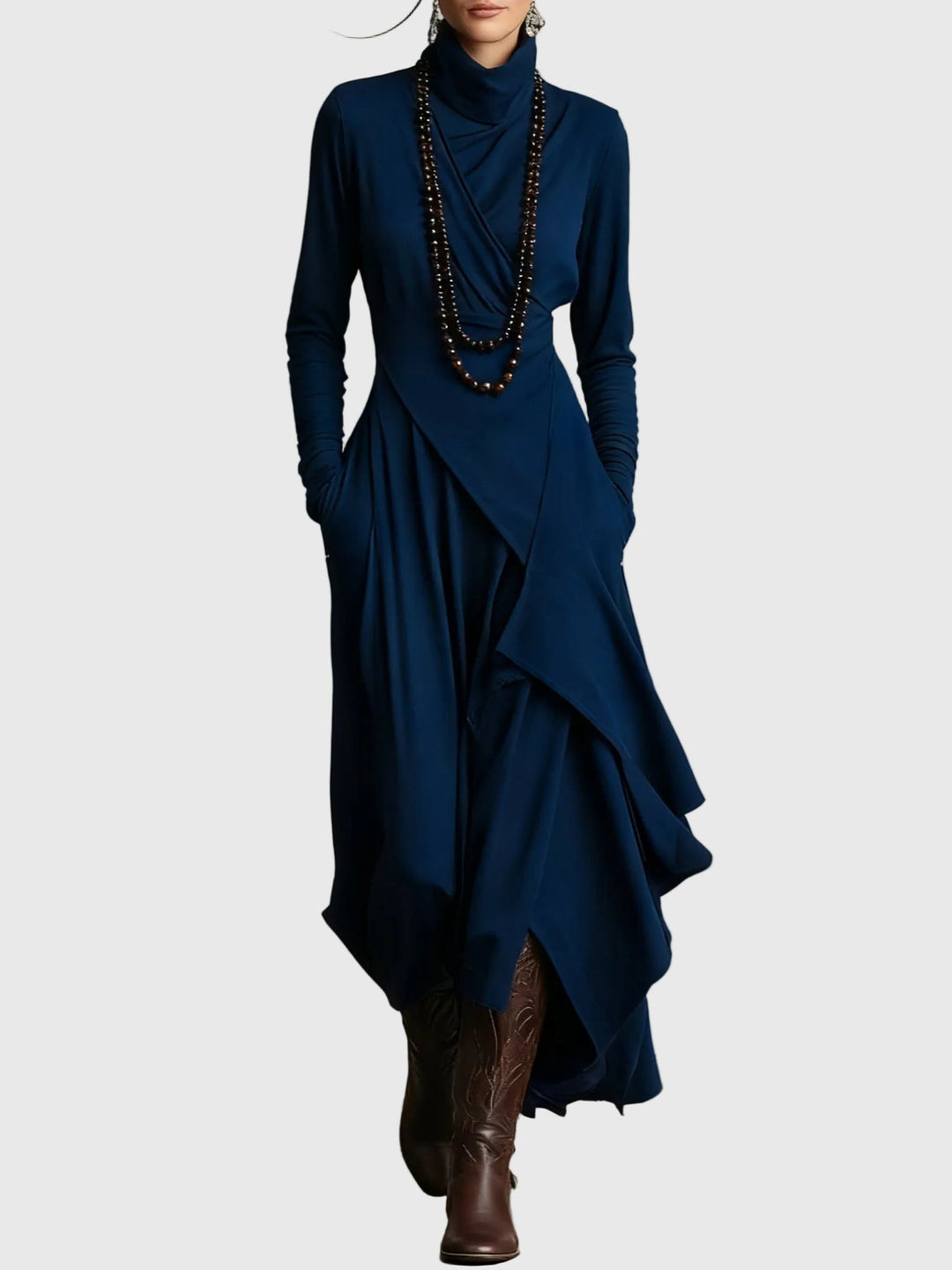Vestido largo elegante plisado