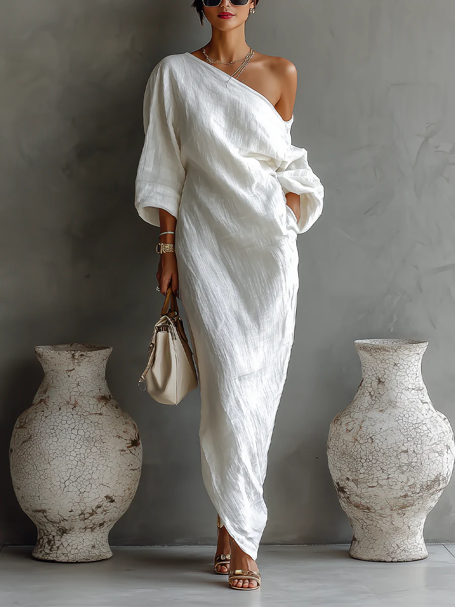 One-Shoulder Elegant Maxi Dress