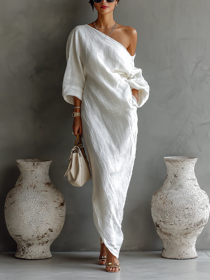 One-Shoulder Elegant Maxi Dress
