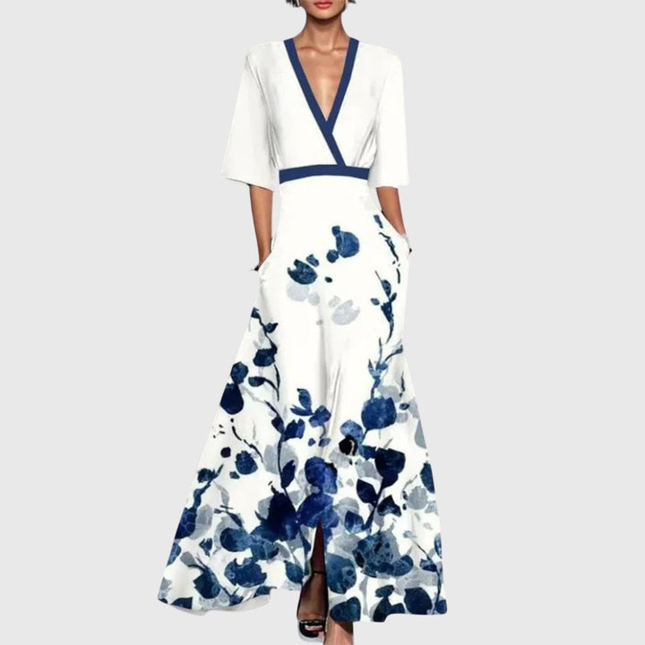 Elegancka kwiatowa sukienka maxi