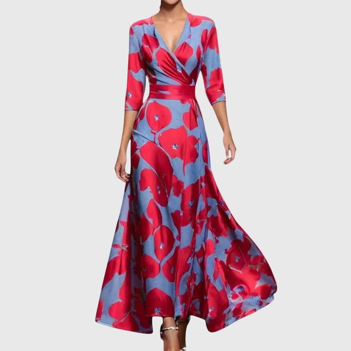 Elegancka kwiatowa sukienka maxi