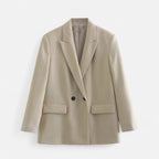 Women Double-Breasted Vintage Blazer Coat
