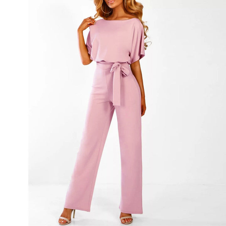Belted Wide-Leg Elegant Jumpsuit