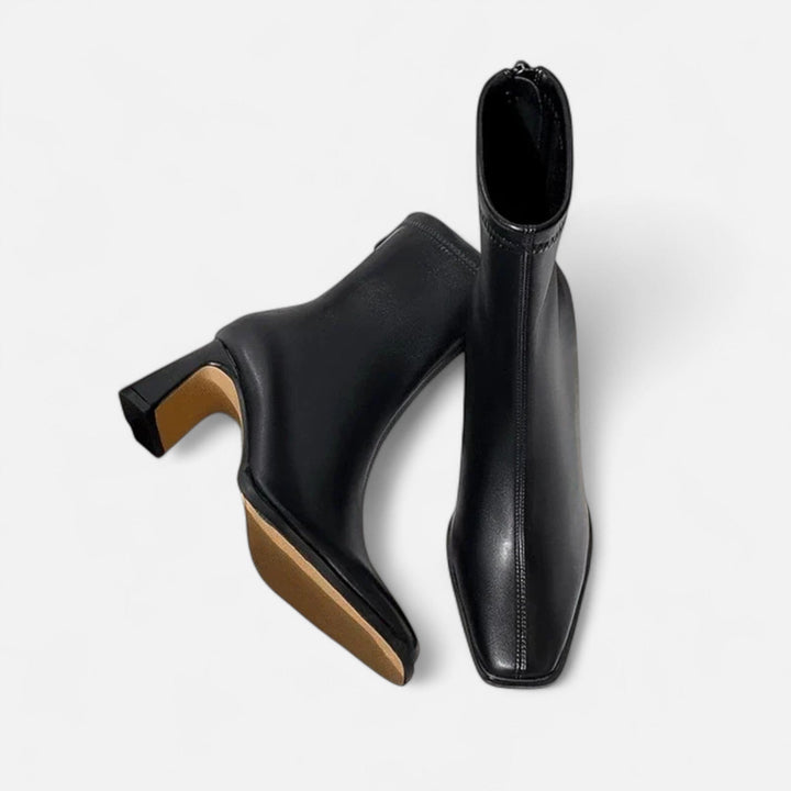 Retro Sturdy Heel Square-Toe Ankle Boots for Women