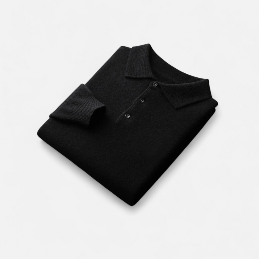 Smart Casual Warm Button Polo Sweater for Men