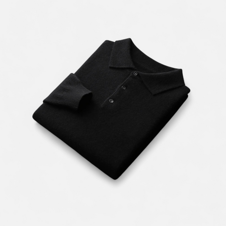 Smart Casual Warm Button Polo Sweater for Men