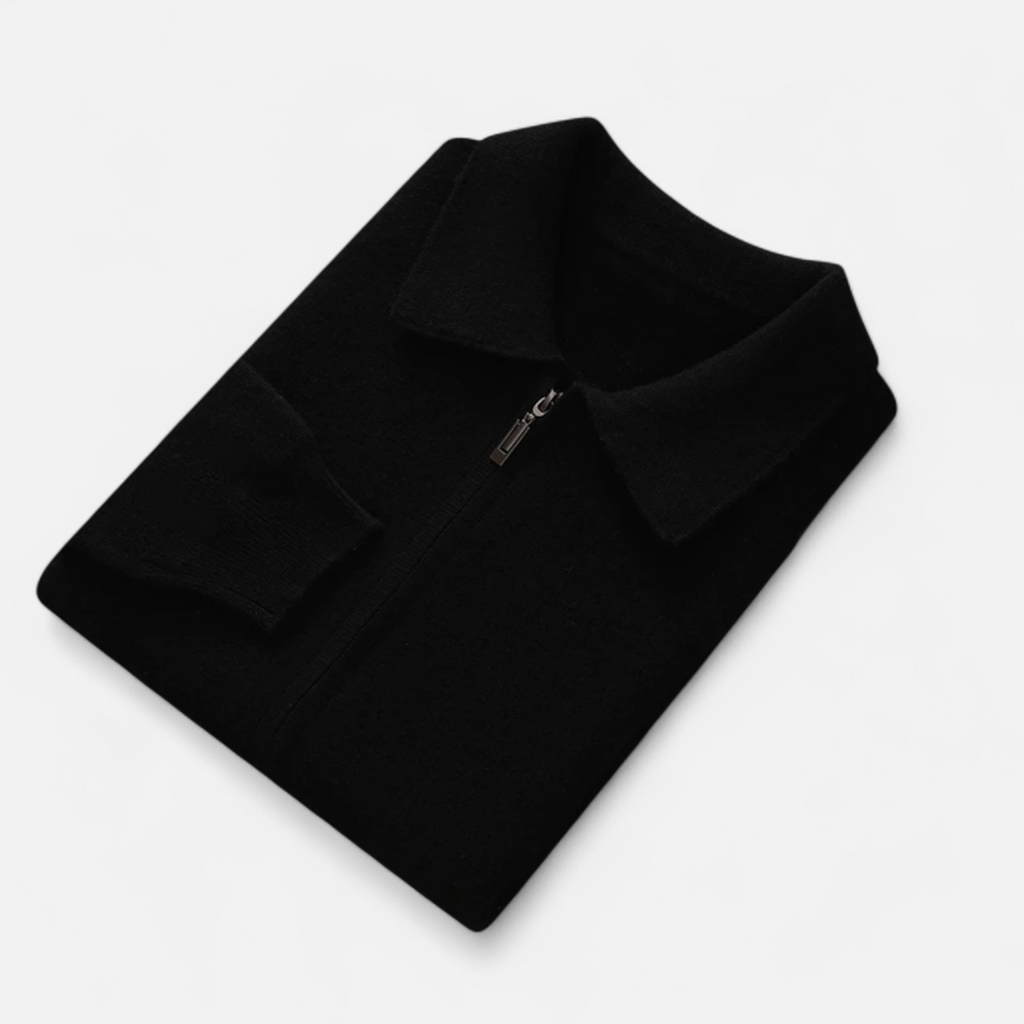 Men's Wool Cashmere Zip Sweater