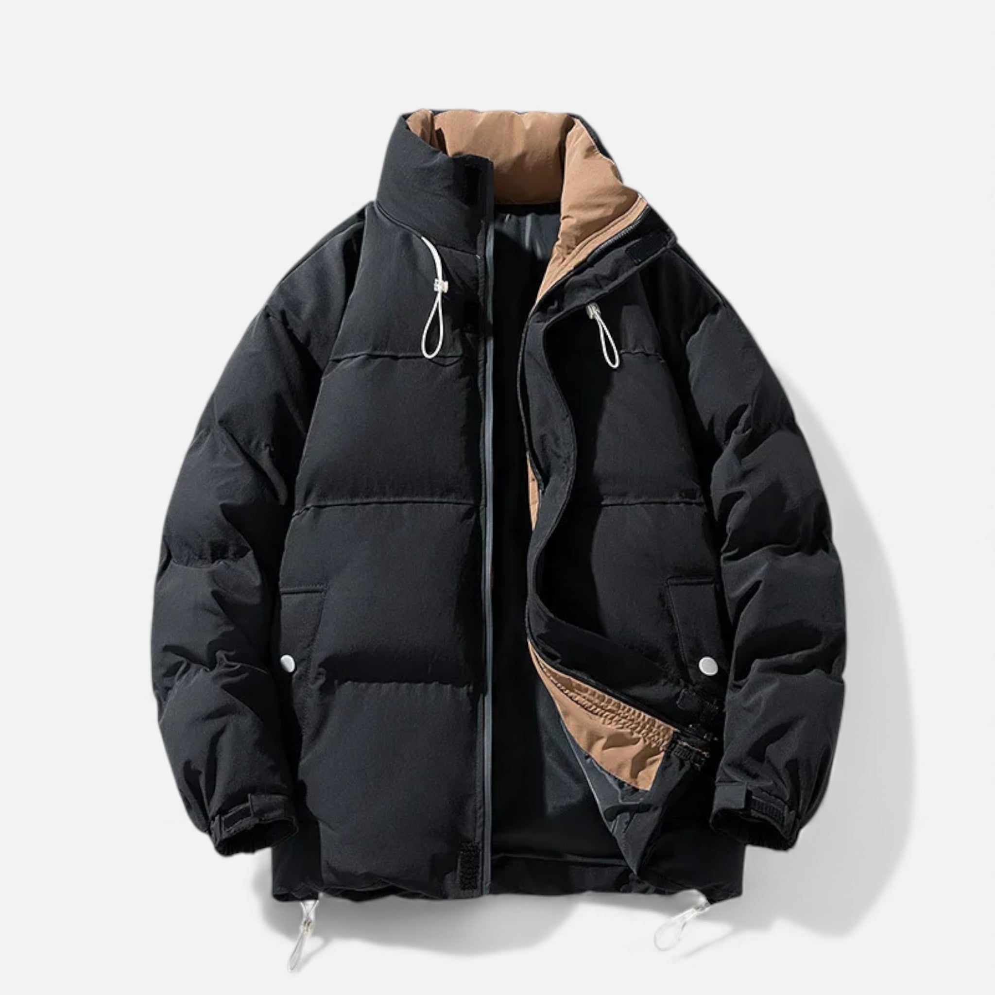 Men's Oversized Windproof Jacket with Stand Collar