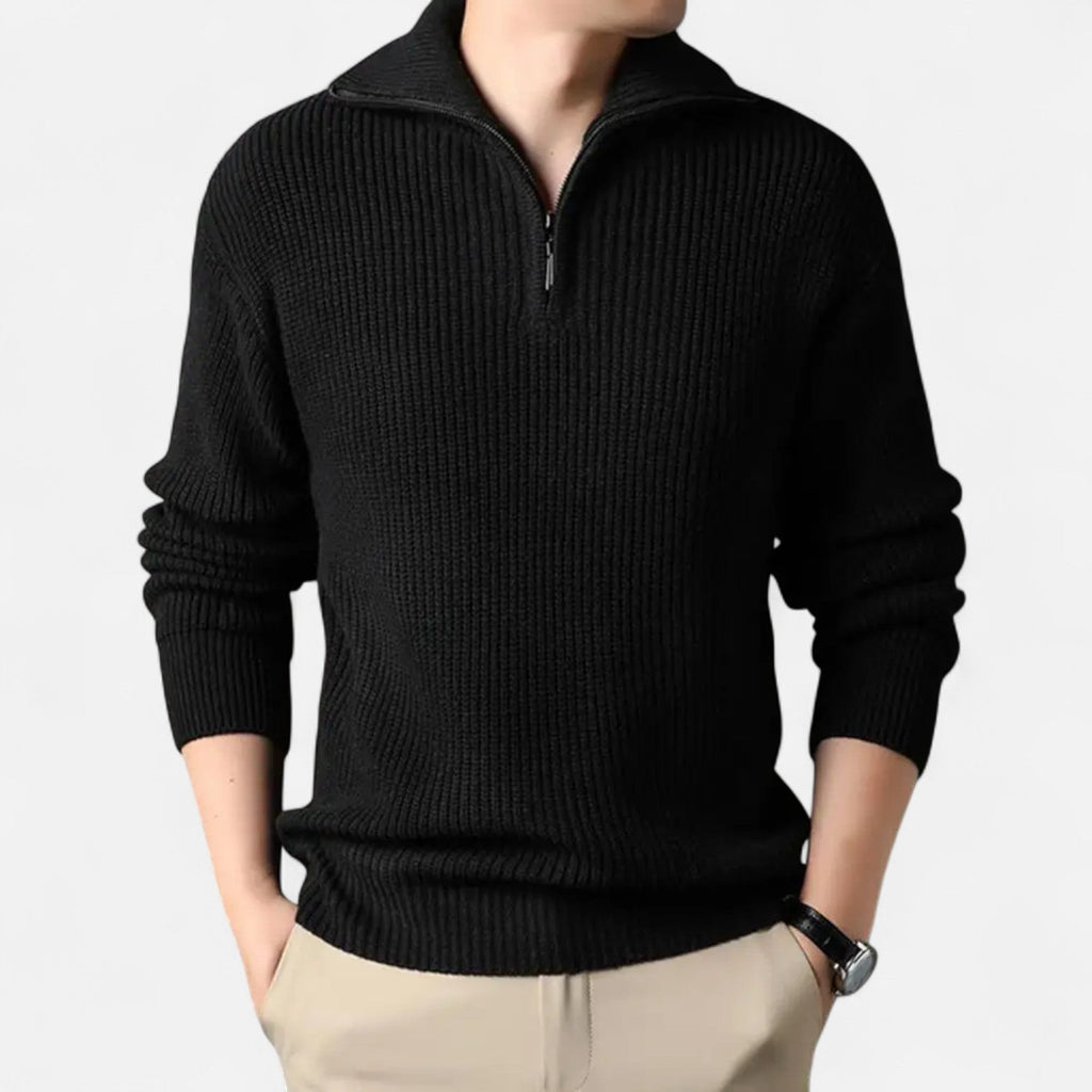 Men's Wool-Blend Half-Zip Sweater