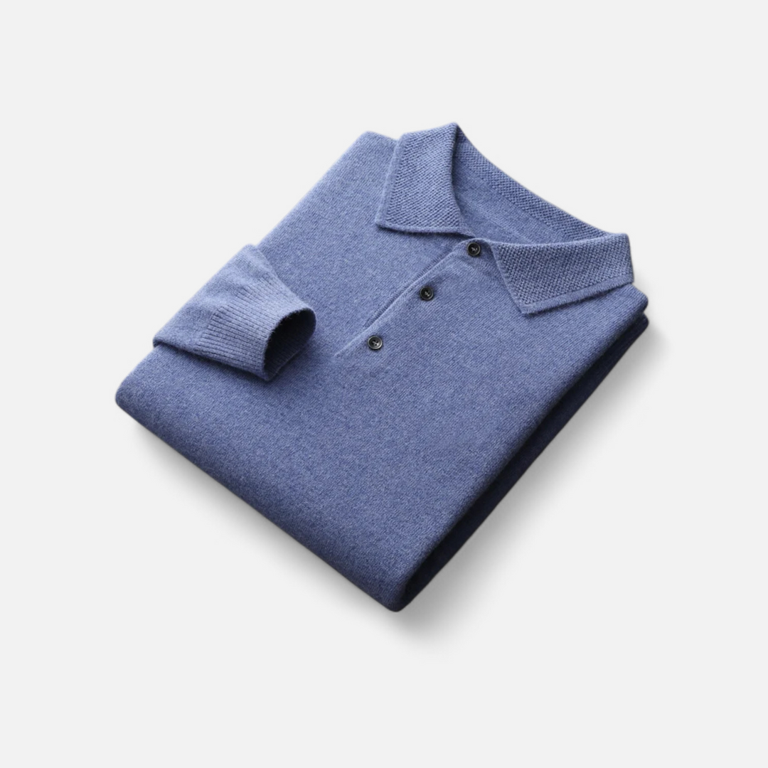 Smart Casual Warm Button Polo Sweater for Men