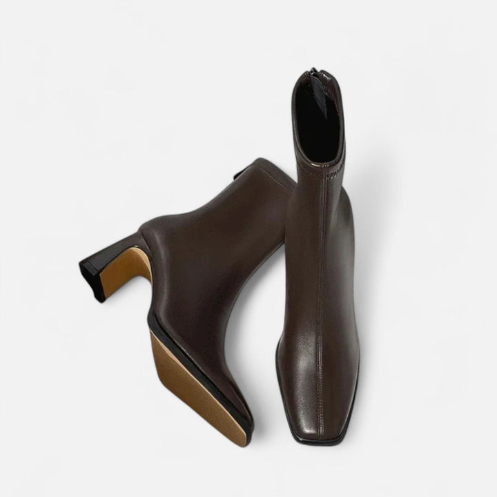 Retro Sturdy Heel Square-Toe Ankle Boots for Women