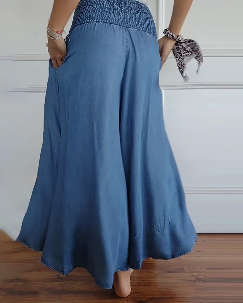 Pantalones elásticos y fluidos