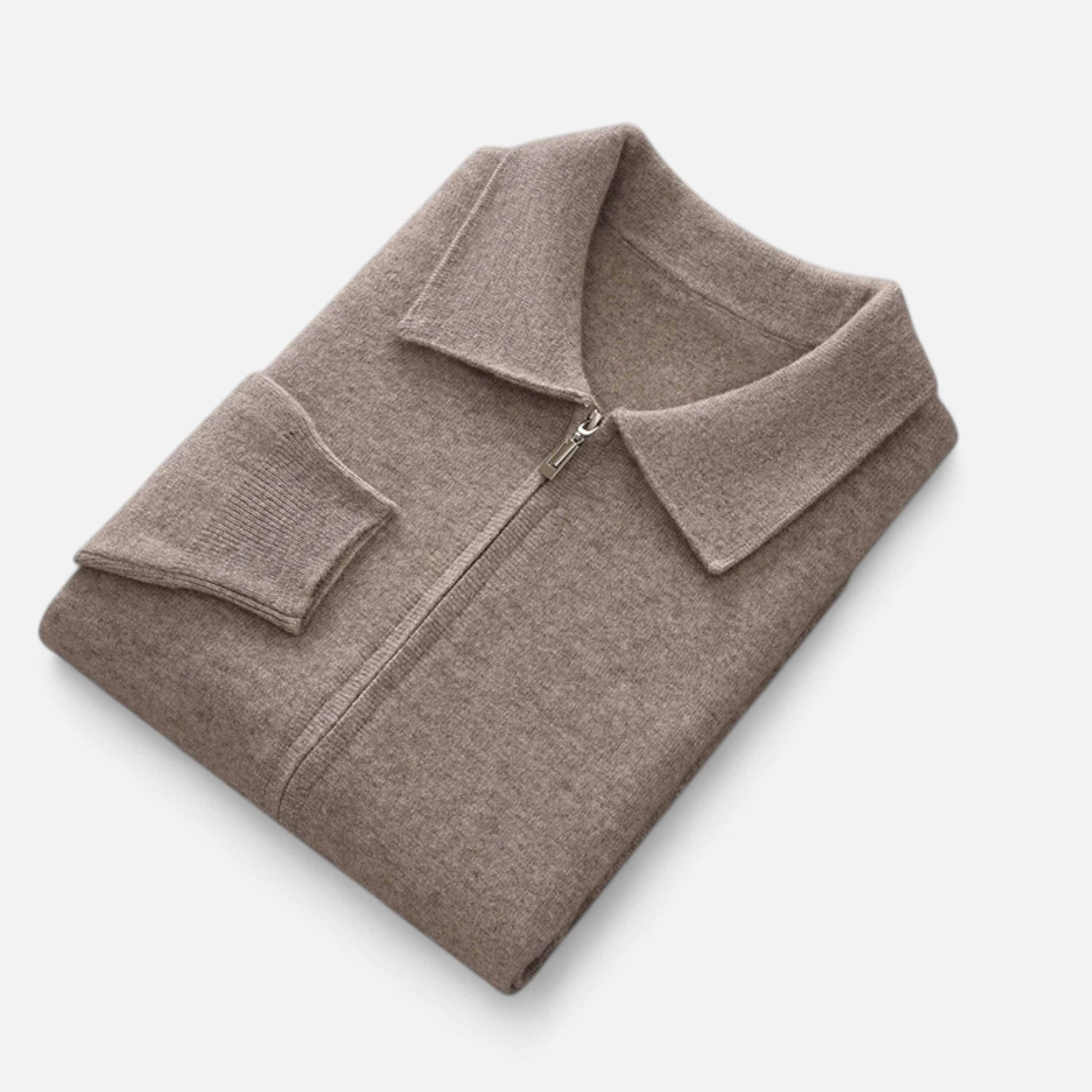 Men's Wool Cashmere Zip Sweater