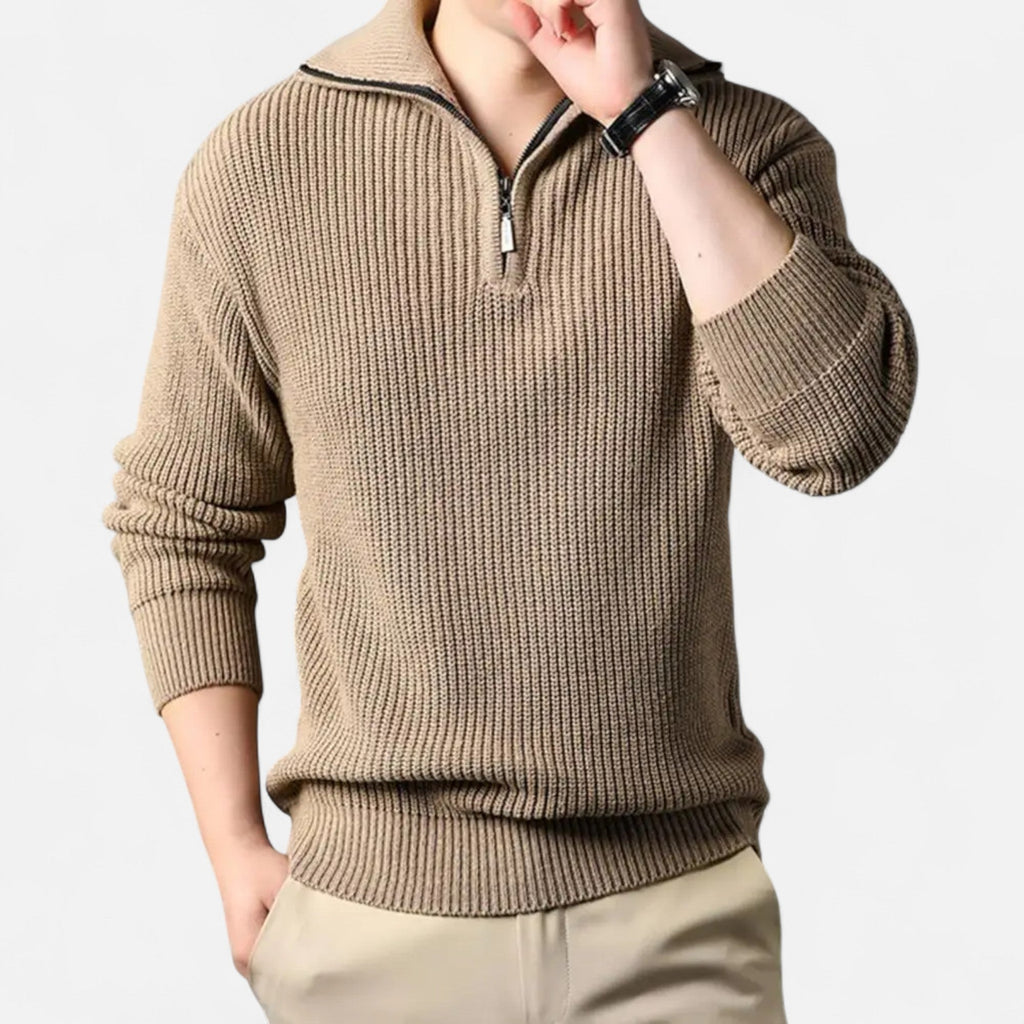 Men's Wool-Blend Half-Zip Sweater