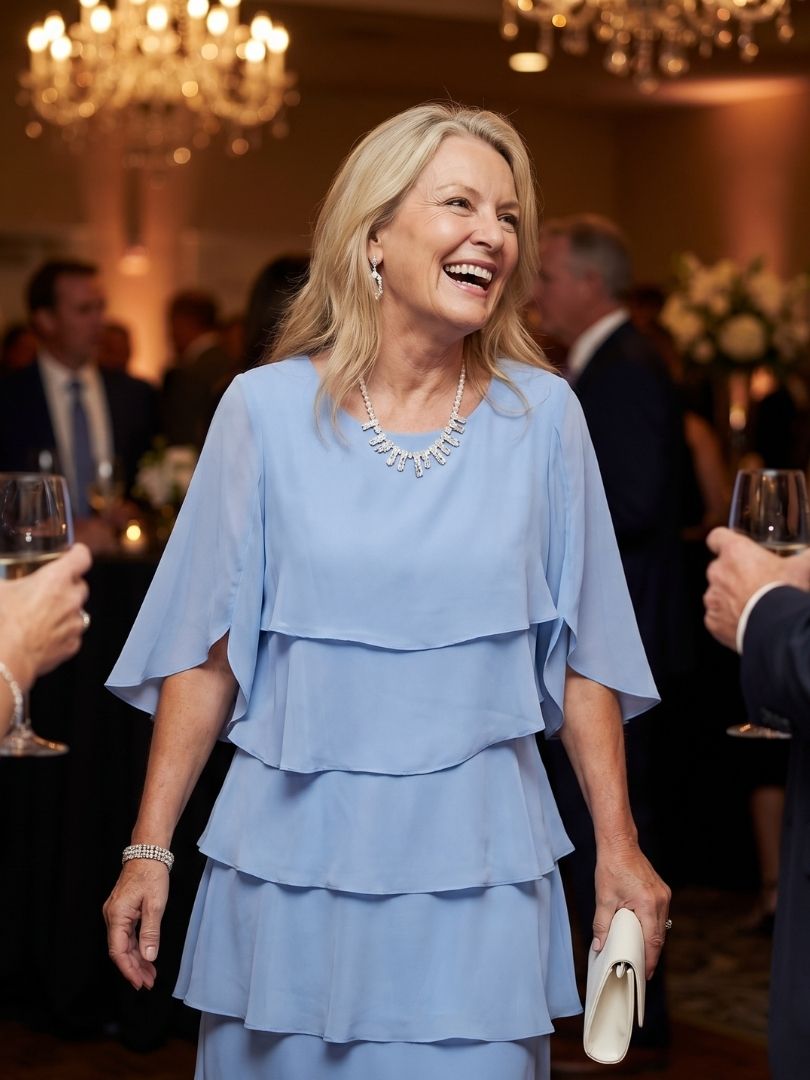 Tiered Flutter Sleeve Midi Dress