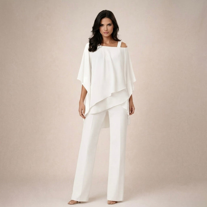 Off Shoulder Wide-Leg Pants Set