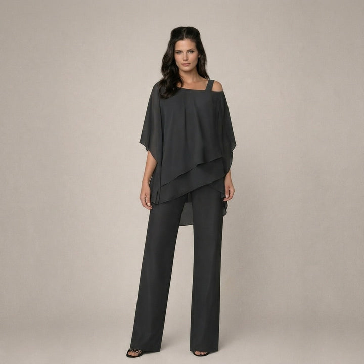 Off Shoulder Wide-Leg Pants Set